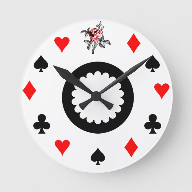 Alice im Wunderland Runde Wanduhr (Vorderseite)