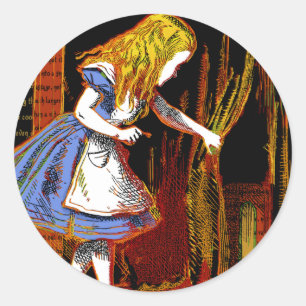 Alice im Wunderland Runder Aufkleber