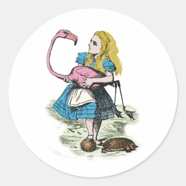 Alice im Wunderland Runder Aufkleber (Vorderseite)