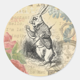 Alice im Wunderland Runder Aufkleber