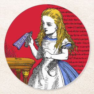 + Alice im Wunderland + Rundpapier-Untersetzer Runder Pappuntersetzer