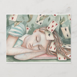 Alice im Wunderland schlafen Postkarte