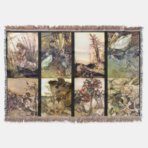 Alice im Wunderland-Set von acht Bild-Wolldecken Decke