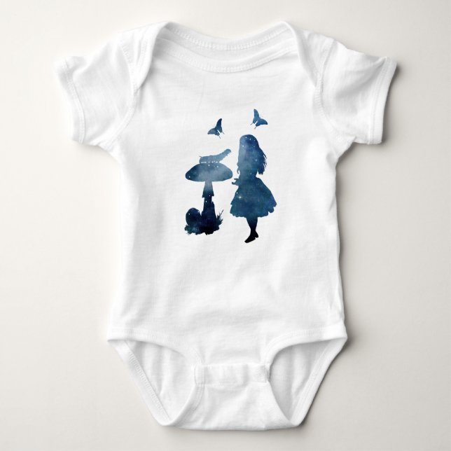 Alice im Wunderland-Silhouette Baby Strampler (Vorderseite)