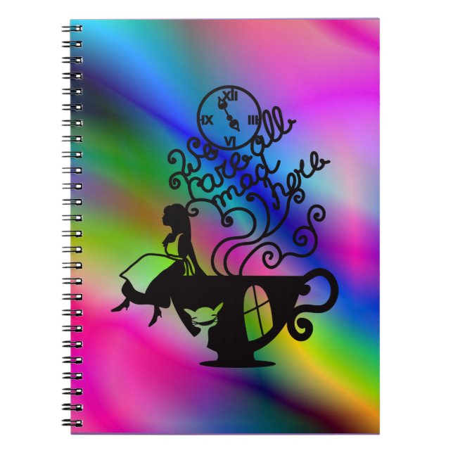 Alice im Wunderland. Silhouette Notizblock (Vorderseite)