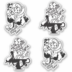 Alice im Wunderland. Silhouetteillustration Aufkleber