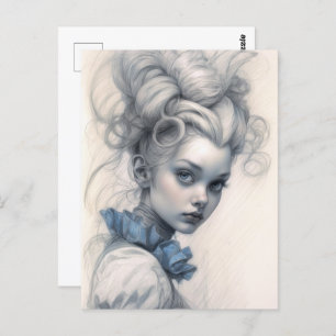 Alice im Wunderland, Skizze Kunst, Postkarte