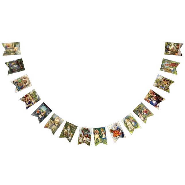 Alice im Wunderland SPASS-PARTY-FLAGGEN Wimpelkette (Alle)