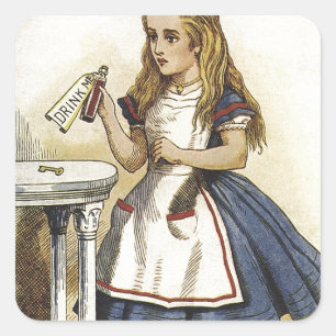 Alice im Wunderland Spaß Quadratischer Aufkleber
