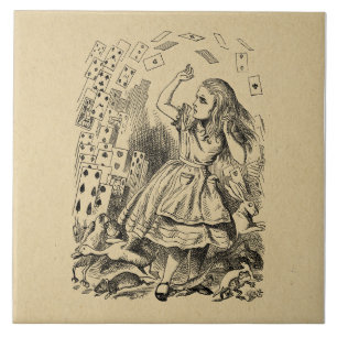 Alice im Wunderland Spielkarten Kunst Fliese