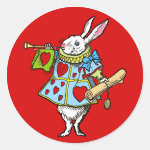 Alice im Wunderland ~ Sticker Kaninchen Herz Rot