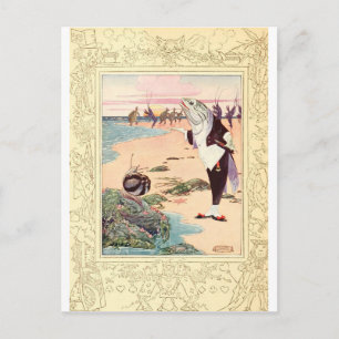 Alice im Wunderland - Strand Postkarte