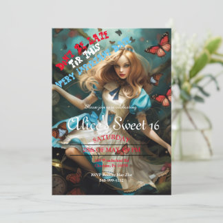 Alice im Wunderland Sweet 16 Einladungen