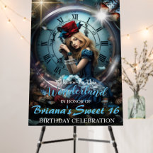 Alice im Wunderland Sweet 16 Willkommensunterschri