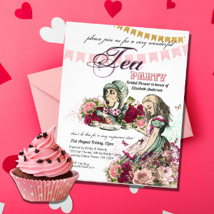 Alice im Wunderland Tea Party Einladung JEDE VERAN Flyer
