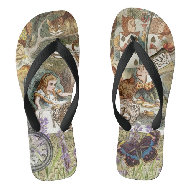 Alice im Wunderland Tea Party Gäste Flip Flops (Fußbett)