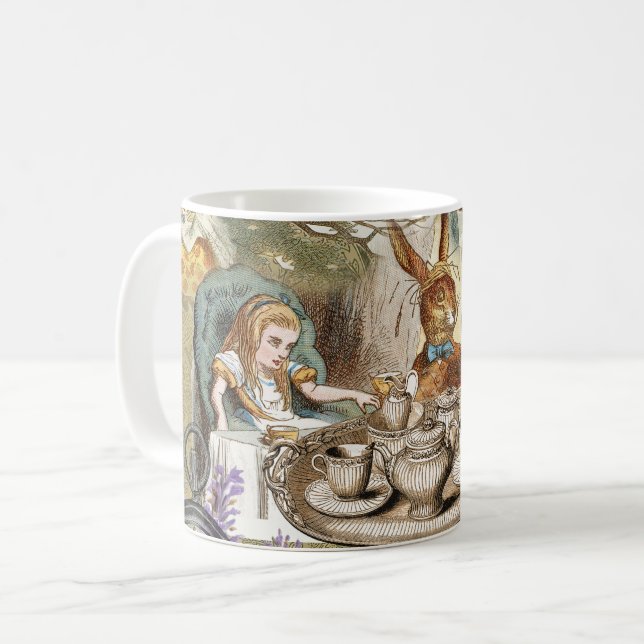 Alice im Wunderland Tea Party Gäste Kaffeetasse (Vorderseite Links)