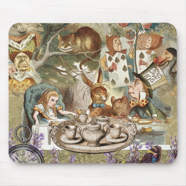 Alice im Wunderland Tea Party Gäste Mousepad (Vorne)