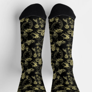 Alice im Wunderland Tee Black Gold Socken