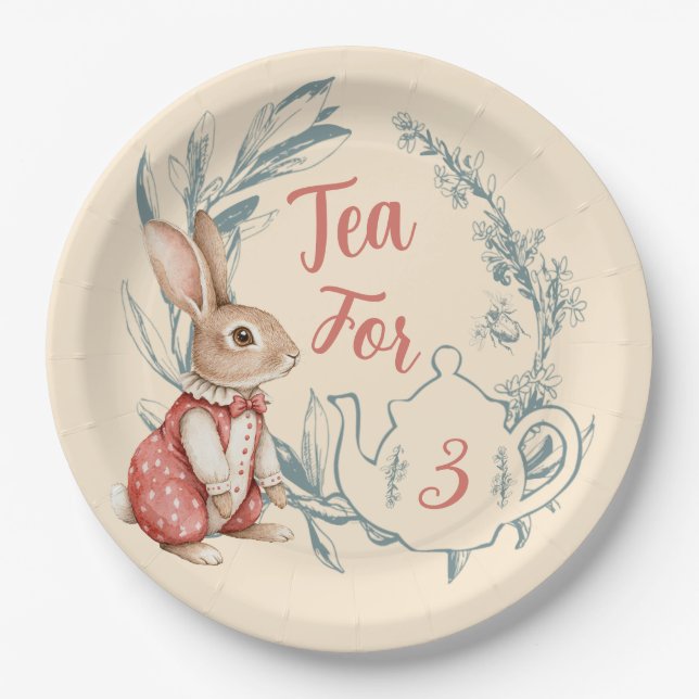 Alice im Wunderland Tee für drei Pappteller (Vorderseite)
