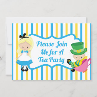 Alice im Wunderland Tee Party Geburtstagseinladung Einladung