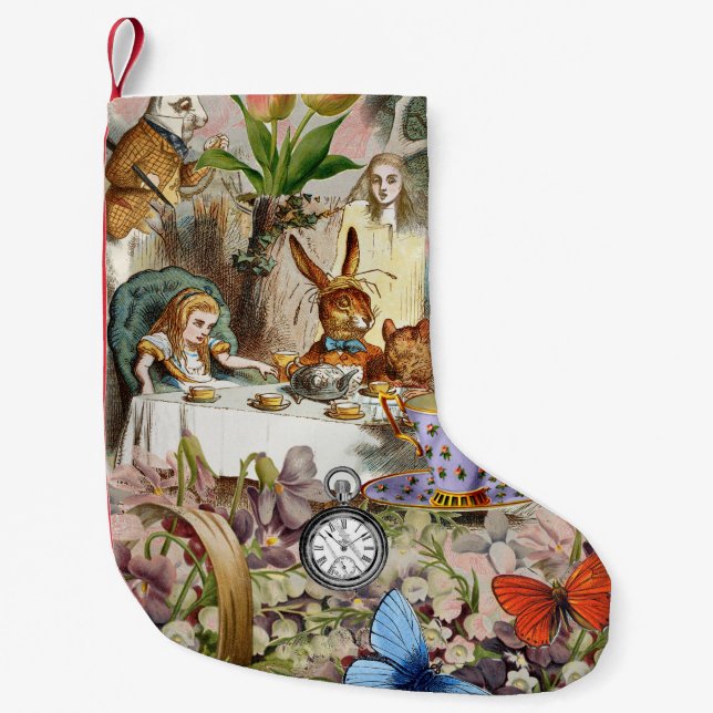 Alice im Wunderland Tee Party Kleiner Weihnachtsstrumpf (Vorderseite)