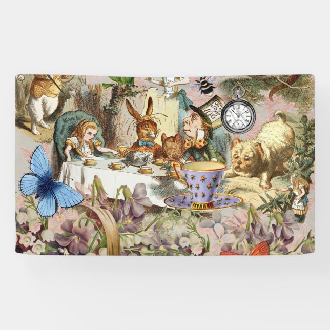 Alice im Wunderland Tee Party Kunst Banner (Horizontal)