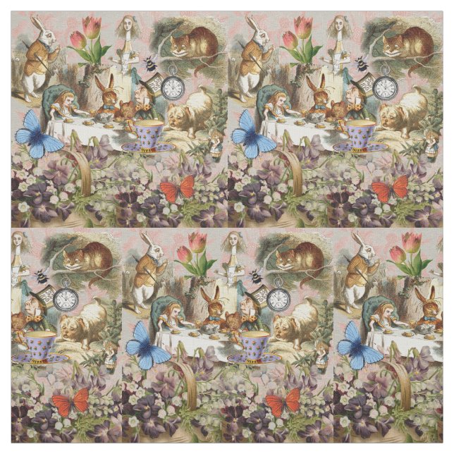 Alice im Wunderland Tee Party Kunst Stoff (Muster)