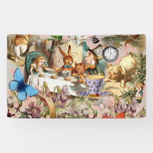 Alice im Wunderland Teeparty Kunst Banner