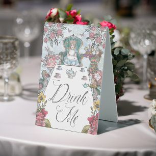 Alice im Wunderland Teeparty Trinke mich Tischaufsteller