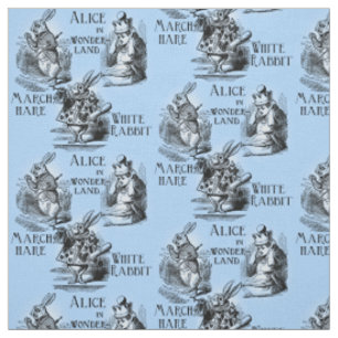 Alice im Wunderland-Textilgewebe-Blau Stoff