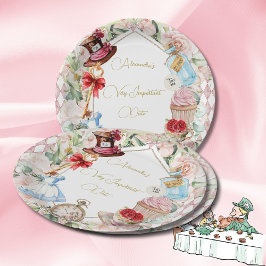 Alice im Wunderland Thema Floral Pink Persönlich Pappteller