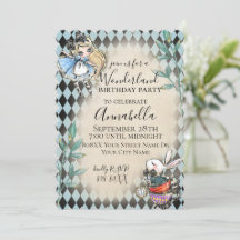 Alice im Wunderland Thema mit Weißkaninchen