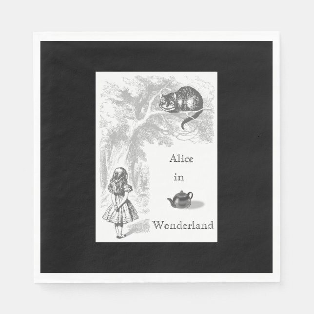 Alice im Wunderland Themed Party Paper Napkins Serviette (Vorderseite)