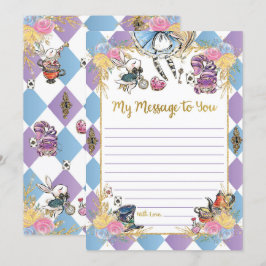 Alice im Wunderland Time Capsule Message Card Einladung