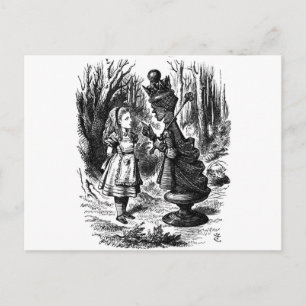 Alice im Wunderland trifft Red Queen Schach Piece Postkarte