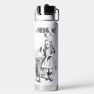 Alice im Wunderland Trinke-mich Schwarz und Weiß Trinkflasche