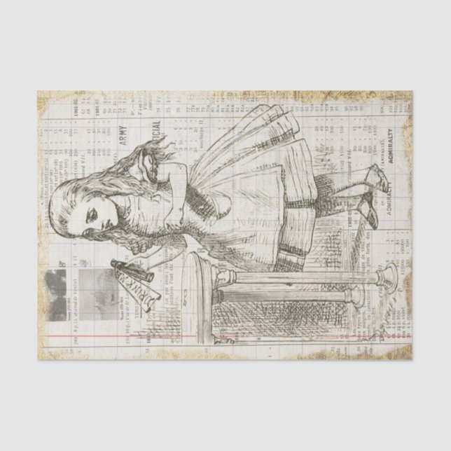 Alice im Wunderland trinke mich Vintage Enttäuschu Seidenpapier (Vorderseite)