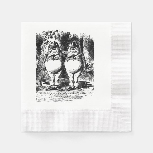 Alice im Wunderland Tweedle Dee und Dum napkin Serviette (Vorderseite)
