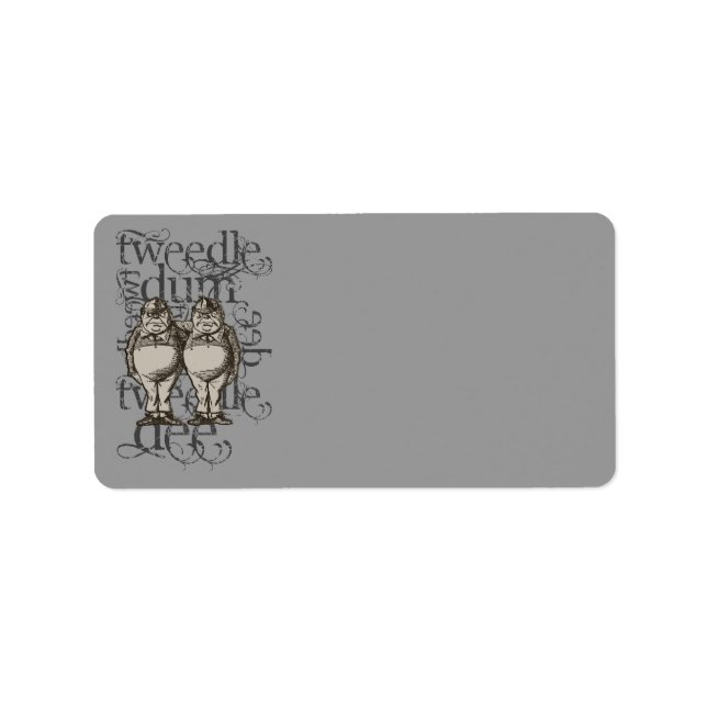 Alice im Wunderland Tweedledum & Tweedlededee Grun Adressaufkleber (Vorne)