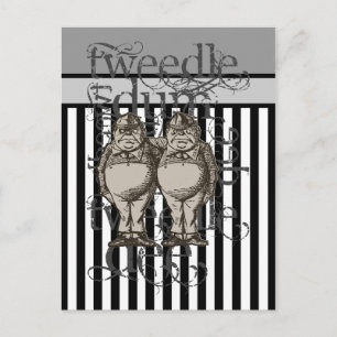 Alice im Wunderland Tweedledum & Tweedlededee Grun Postkarte