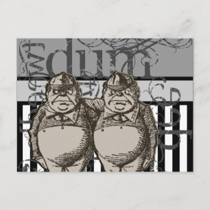 Alice im Wunderland Tweedledum & Tweedledee Grunge Postkarte