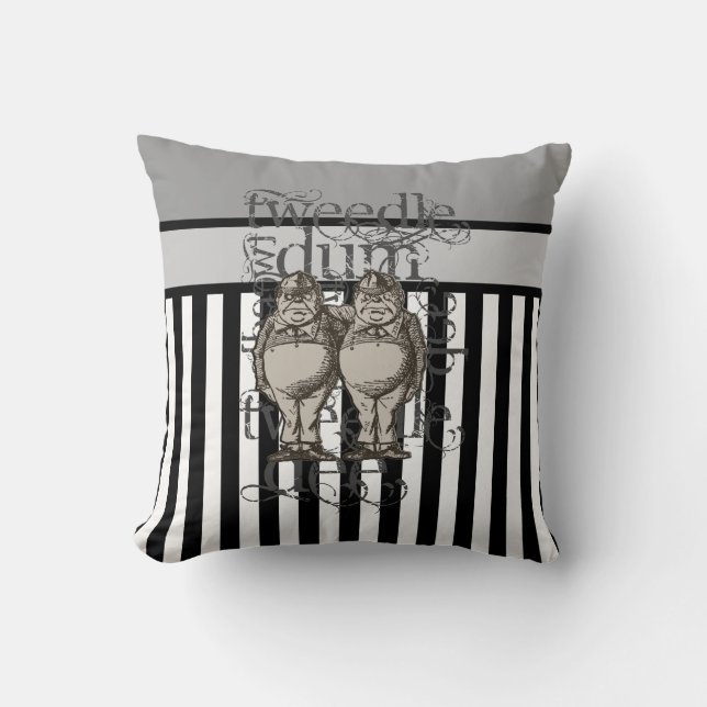 Alice im Wunderland Tweedledum u. Tweedledee Kissen (Vorderseite)