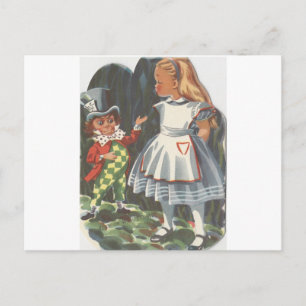 Alice im Wunderland und das Mad Hatter Postkarte