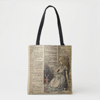 Alice im Wunderland und das weiße Kaninchen Tasche
