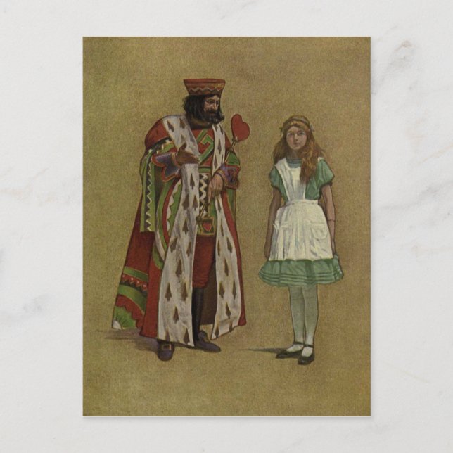 Alice im Wunderland und der König des Herzens Postkarte (Vorderseite)