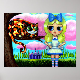 Alice im Wunderland und die Cheshire-Kat Süße Pupp Poster
