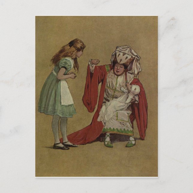Alice im Wunderland und die Duchess und das Schwei Postkarte (Vorderseite)