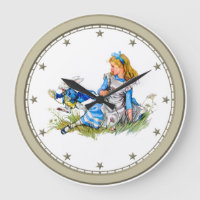 Alice im Wunderland und die weiße Kaninchen-Uhr
