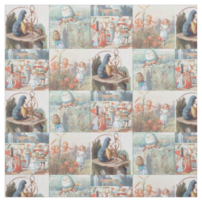 Alice im Wunderland und durch das Blickfeld Stoff (Muster)